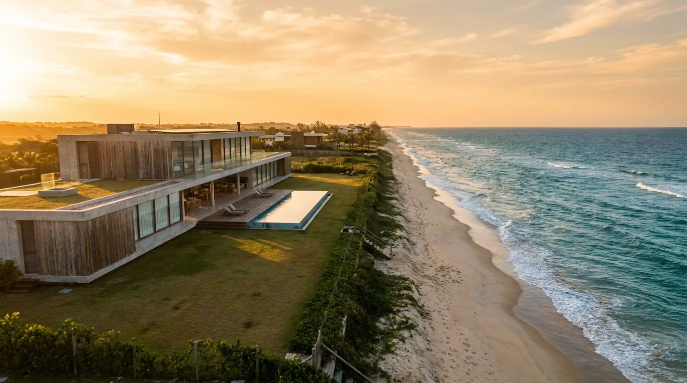 Terreno de marinha no litoral brasileiro Imóvel à beira-mar em terreno de marinha no litoral brasileiro