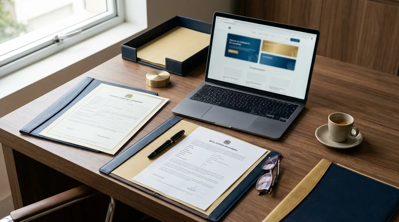 Tela inicial da plataforma Meu Registro, do CNJ, para pedir certidões e consultar registros públicos online